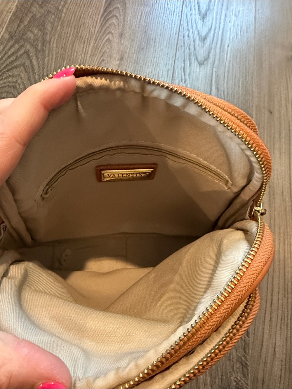 Valentina Classic Two-Tone Crossbody Bag in Black and Tan - Picture 8 of 10
